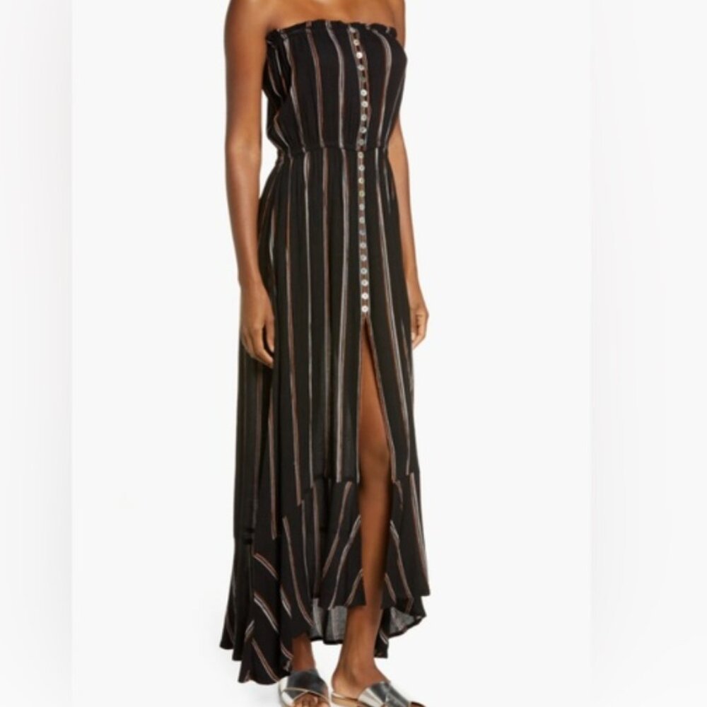 ELAN strapless Maxi TEAL BLUE  NWT SIZE MEDIUM